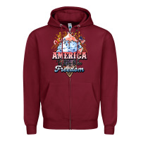 Burgundy America ice cream Zipper Hoodie - HowdyJamesFarm