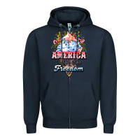Navy America ice cream Zipper Hoodie - HowdyJamesFarm