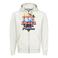 Oatmeal Heather America ice cream Zipper Hoodie - HowdyJamesFarm