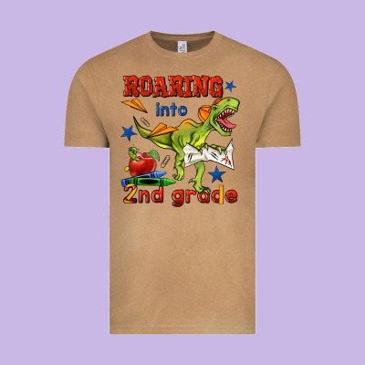 Roaring Into 2nd Grade Vintage Tee Designed By Bundleandbundleshop