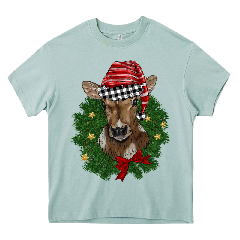 Christmas Wreath Baby Calf Heavy Core Tee by BarkalooDesign | Teevron