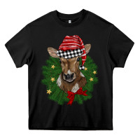 Black christmas wreath baby calf Heavy Core Tee - BarkalooDesign