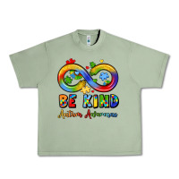 Oil Green be kind autism awareness infinity symbol Urban Heavy Tee - LillyAllenDesigns