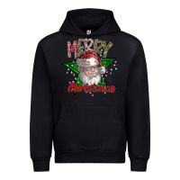 Black festive santa claus greeting Urban Hoodie - CowhideDigitalArt