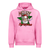 Fuchsia Pink festive santa claus greeting Urban Hoodie - CowhideDigitalArt