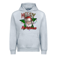 Heather Grey festive santa claus greeting Urban Hoodie - CowhideDigitalArt