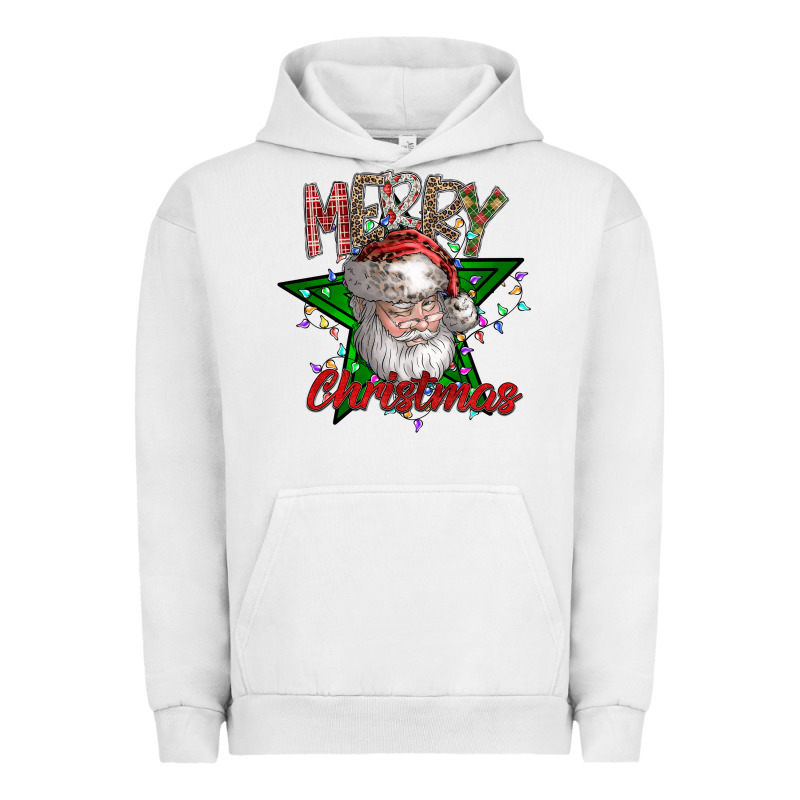 Festive Santa Claus Greeting Urban Hoodie by CowhideDigitalArt | Teevron