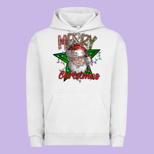 Festive Santa Claus Greeting Urban Hoodie Designed By Cowhidedigitalart
