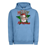 Pigment Pebble Blue festive santa claus greeting Urban Hoodie - CowhideDigitalArt