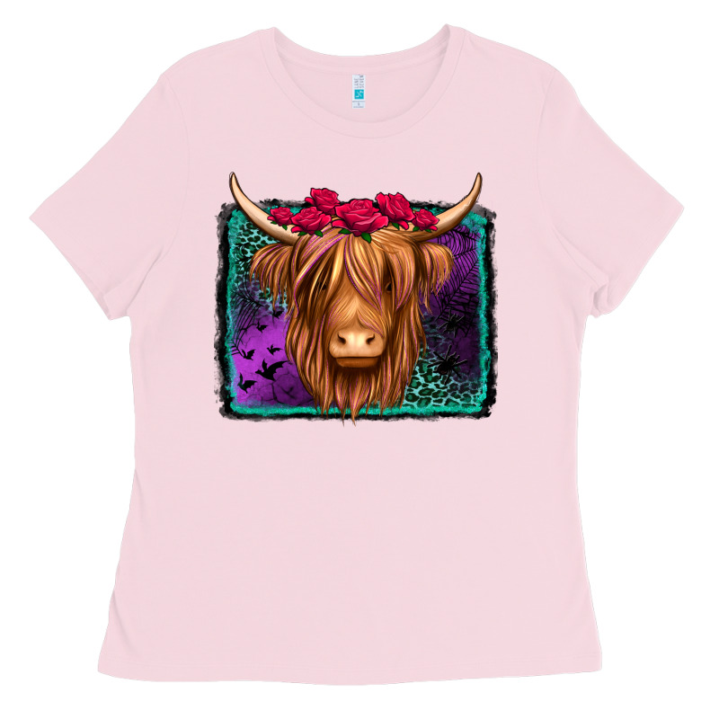Halloween Highland Cow Ladies Tee by Jasminsmagicworld | Teevron