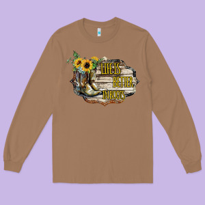 Life Is Better In Boots Long Sleeve Tee Designed By Bettercallsaul