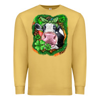 Antique Gold St. Patrick's day cow Premium Sweatshirt - FaDigitalArtStudio