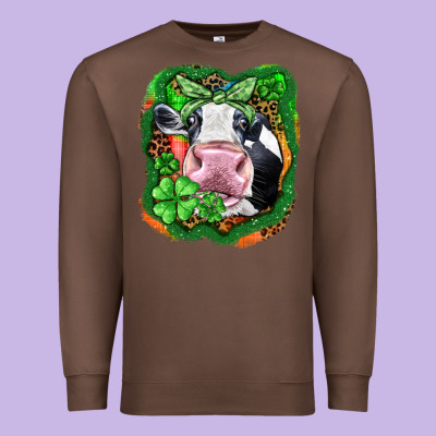 St. Patrick's Day Cow Premium Sweatshirt Designed By Fadigitalartstudio