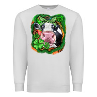 Dove Grey St. Patrick's day cow Premium Sweatshirt - FaDigitalArtStudio