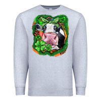 Heather Grey St. Patrick's day cow Premium Sweatshirt - FaDigitalArtStudio
