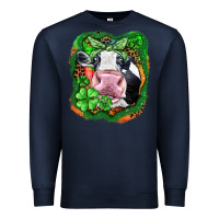 Navy St. Patrick's day cow Premium Sweatshirt - FaDigitalArtStudio