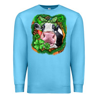 Ocean Blue St. Patrick's day cow Premium Sweatshirt - FaDigitalArtStudio