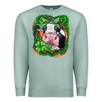 Seafoam St. Patrick's day cow Premium Sweatshirt - FaDigitalArtStudio