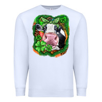 White St. Patrick's day cow Premium Sweatshirt - FaDigitalArtStudio