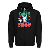 Black I'm the game Bunny Easter day Zipper Hoodie - HowdyJamesFarm