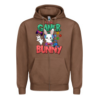 Chestnut I'm the game Bunny Easter day Zipper Hoodie - HowdyJamesFarm
