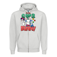 Dove Grey I'm the game Bunny Easter day Zipper Hoodie - HowdyJamesFarm