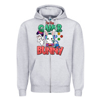 Heather Grey I'm the game Bunny Easter day Zipper Hoodie - HowdyJamesFarm