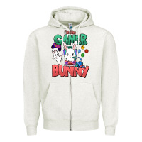 Oatmeal Heather I'm the game Bunny Easter day Zipper Hoodie - HowdyJamesFarm