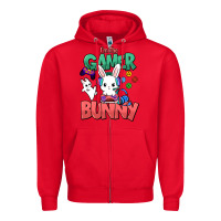 Red I'm the game Bunny Easter day Zipper Hoodie - HowdyJamesFarm