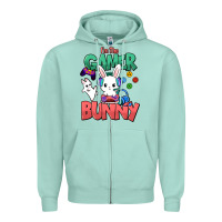 Seafoam I'm the game Bunny Easter day Zipper Hoodie - HowdyJamesFarm