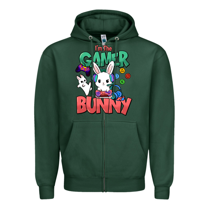 I'm The Game Bunny Easter Day Zipper Hoodie by HowdyJamesFarm | Teevron