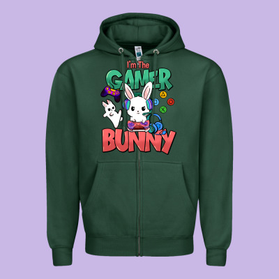 I'm The Game Bunny Easter Day Zipper Hoodie Designed By Howdyjamesfarm