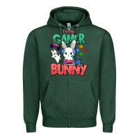Sports Green I'm the game Bunny Easter day Zipper Hoodie - HowdyJamesFarm