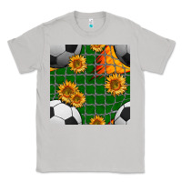 Moon Dust soccer balls and sunflowers with goal nets seamless pattern Classic Tee - BundleAndBundleShop