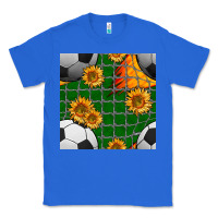 True Royal soccer balls and sunflowers with goal nets seamless pattern Classic Tee - BundleAndBundleShop