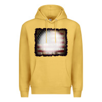 Antique Gold America Wood Flag with bBeach Effect Premium Hoodie - CowCowDesign