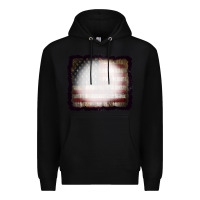 Black America Wood Flag with bBeach Effect Premium Hoodie - CowCowDesign