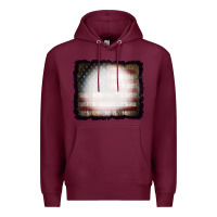 Burgundy America Wood Flag with bBeach Effect Premium Hoodie - CowCowDesign