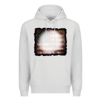 Dove Grey America Wood Flag with bBeach Effect Premium Hoodie - CowCowDesign