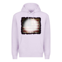 Lilac America Wood Flag with bBeach Effect Premium Hoodie - CowCowDesign