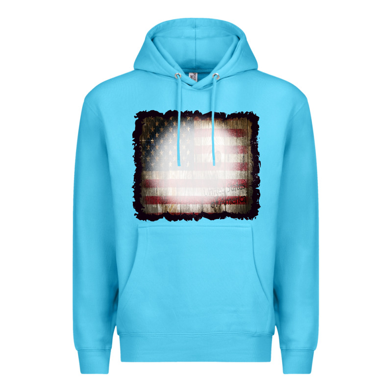 America Wood Flag With Bbeach Effect Premium Hoodie by CowCowDesign | Teevron