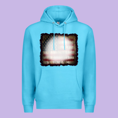 America Wood Flag With Bbeach Effect Premium Hoodie Designed By Cowcowdesign
