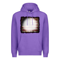 Purple America Wood Flag with bBeach Effect Premium Hoodie - CowCowDesign
