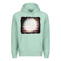 Seafoam America Wood Flag with bBeach Effect Premium Hoodie - CowCowDesign