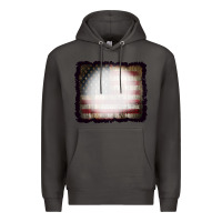 Smoke America Wood Flag with bBeach Effect Premium Hoodie - CowCowDesign
