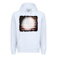 White America Wood Flag with bBeach Effect Premium Hoodie - CowCowDesign