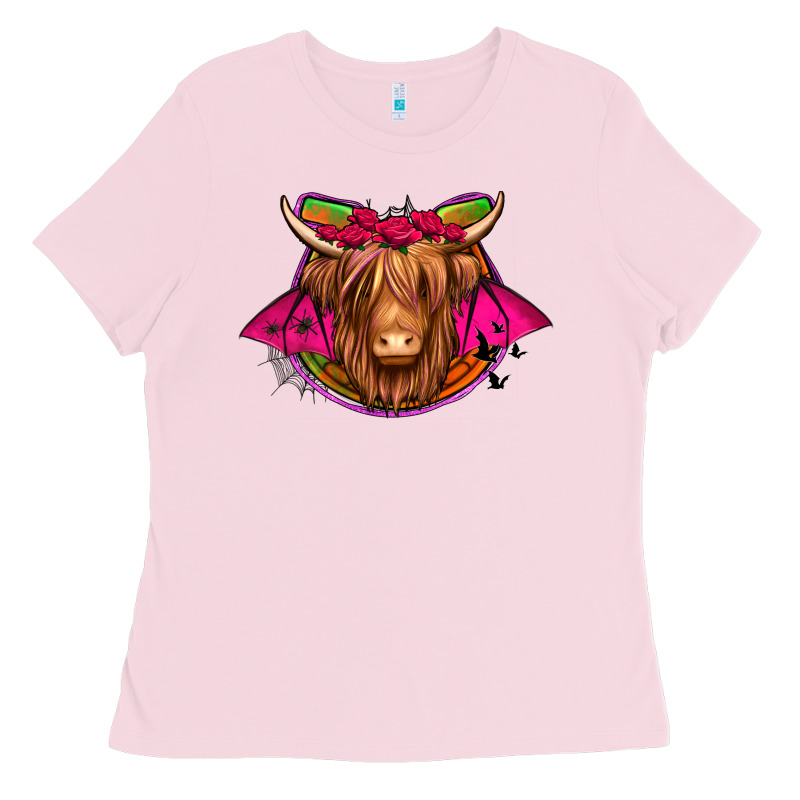 Halloween Highland Cow Horseshoe Ladies Tee by Jasminsmagicworld | Teevron