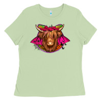 Matcha halloween highland cow horseshoe Ladies Tee - Jasminsmagicworld