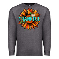 Charcoal Heather thankful with sunflower bbs Premium Sweatshirt - BundleAndBundleShop