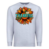 Heather Grey thankful with sunflower bbs Premium Sweatshirt - BundleAndBundleShop